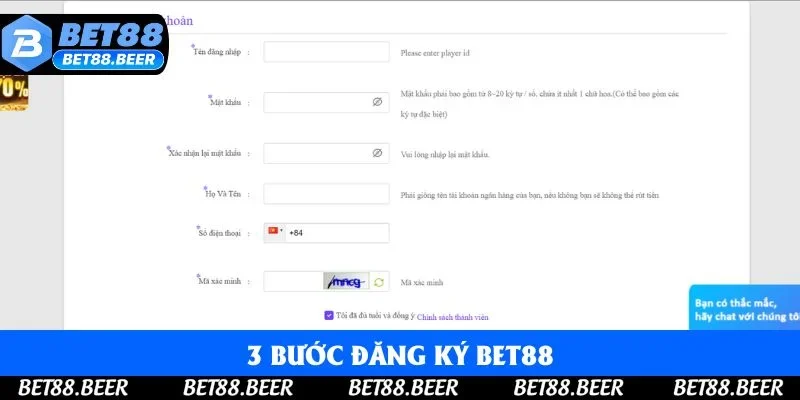 3 bước đăng ký Bet88 3 bước đăng ký Bet88